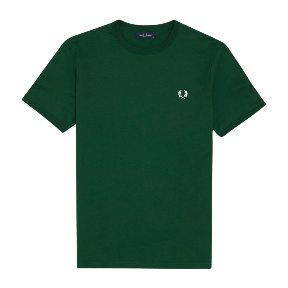 Fred Perry Klassiek Katoenen Ringer T-Shirt Green Heren