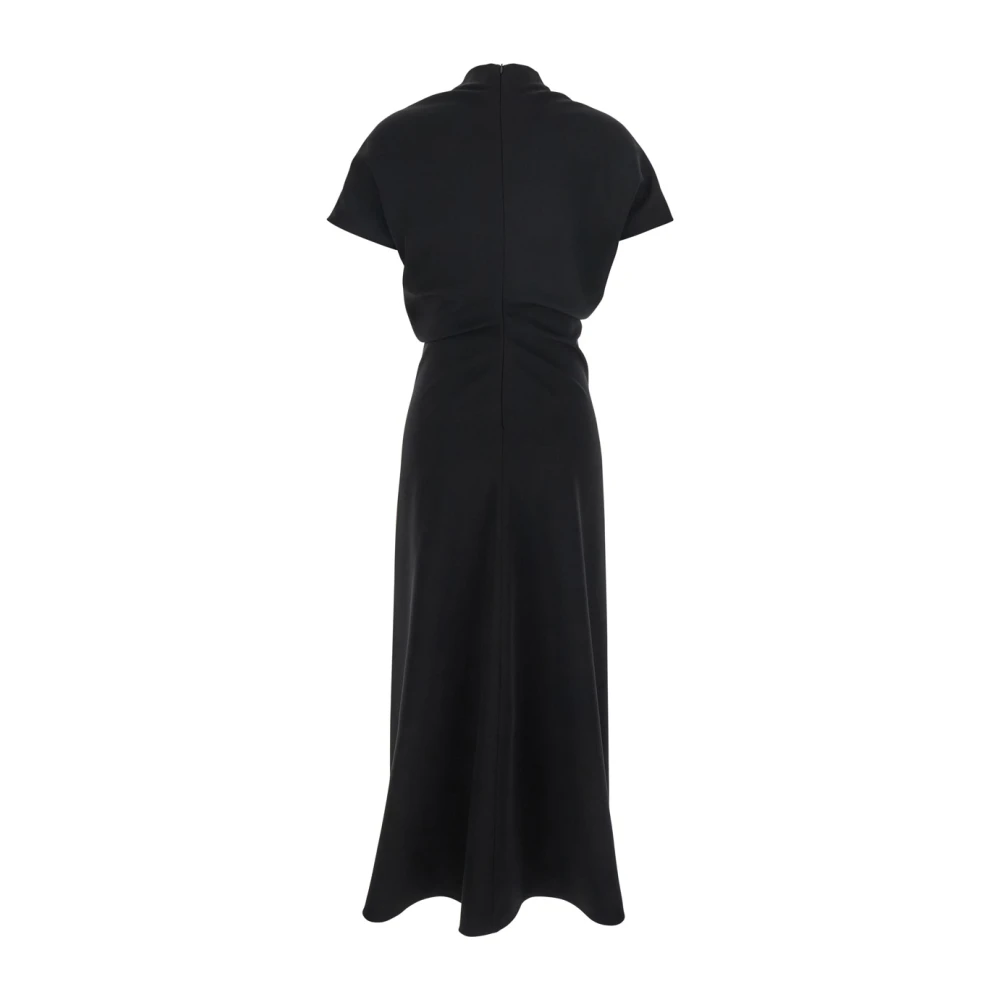 Plain Units Zwarte Hoge Nek Cady Jurk Black Dames