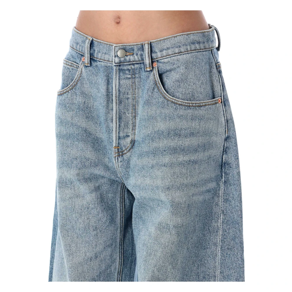 alexander wang Stijlvolle Oversized Ronde Lage Taille Jeans Blue Dames
