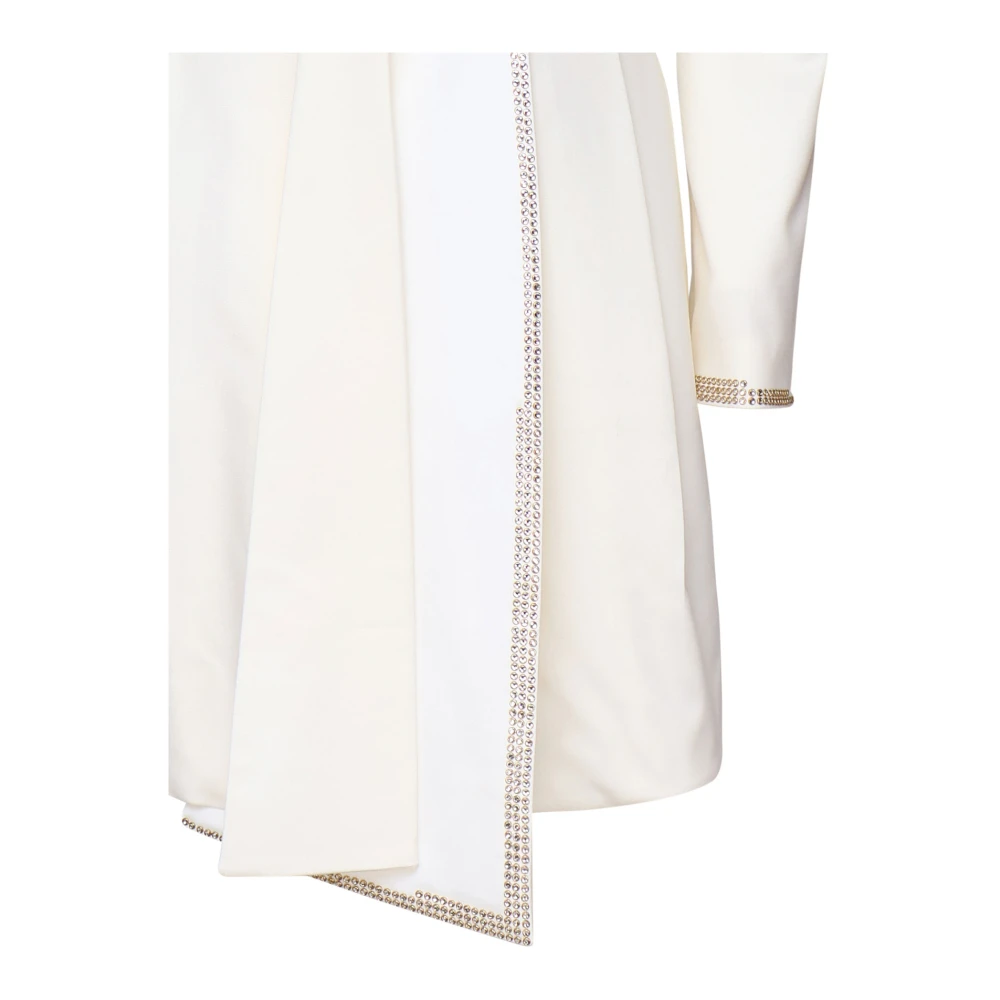 Genny Witte Asymmetrische Overhemdjurk Voorsluiting White Dames