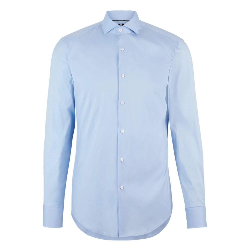Boss Uomo Blu Camicia Slim Fit In Popeline Di Misto Cotone Facile Da Stirare - Immagine 2