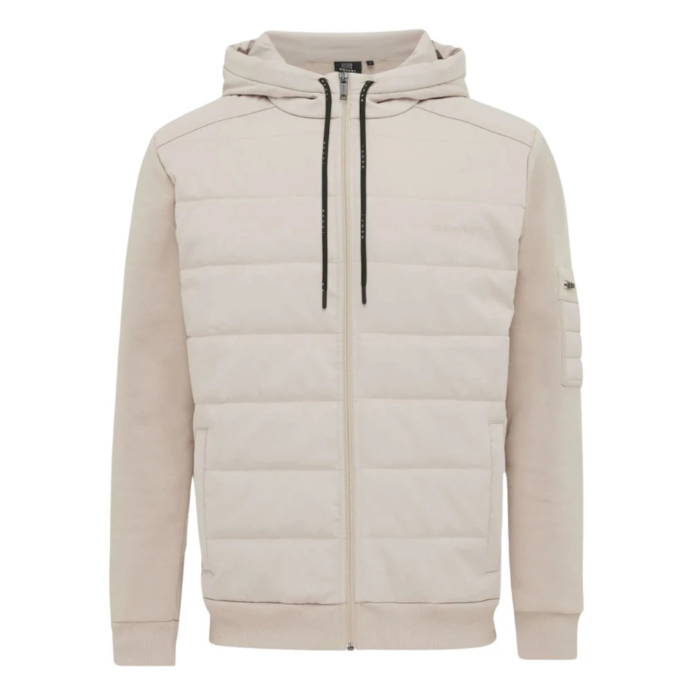 Genti Hooded Cardigan Beige Jas Beige Heren