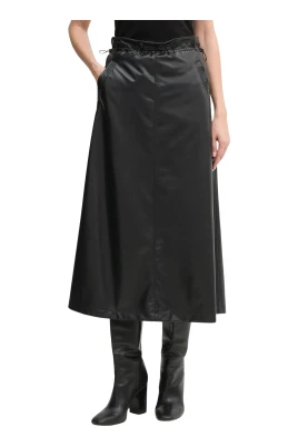 Faux Leather Midi Skirt