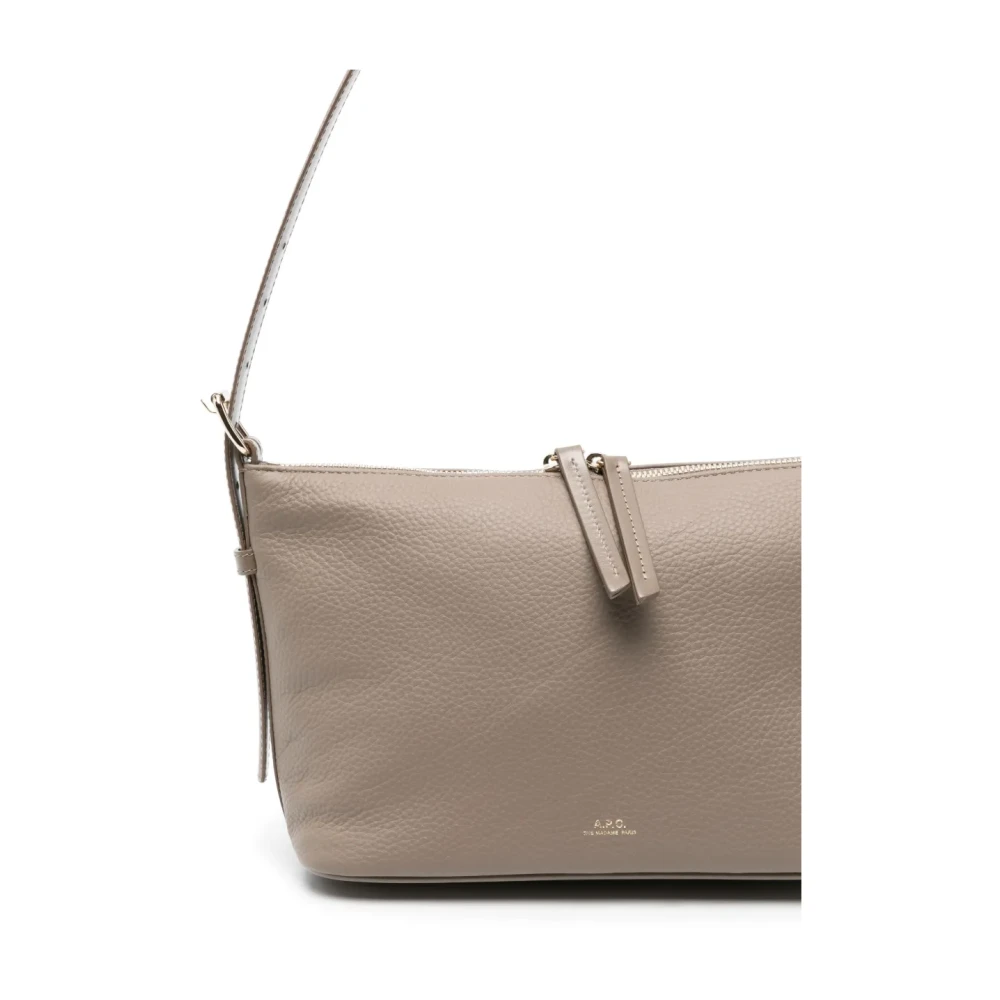 A.p.c. Grijze leren schoudertas Gray Dames