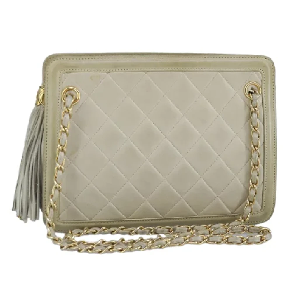 Chanel Vintage Pre-owned Leather chanel-bags Beige Dames