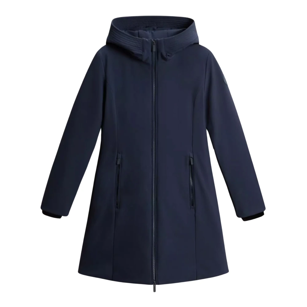 Woolrich Tech Softshell Dons Parka met Vrouwelijke Silhouet Blue Dames