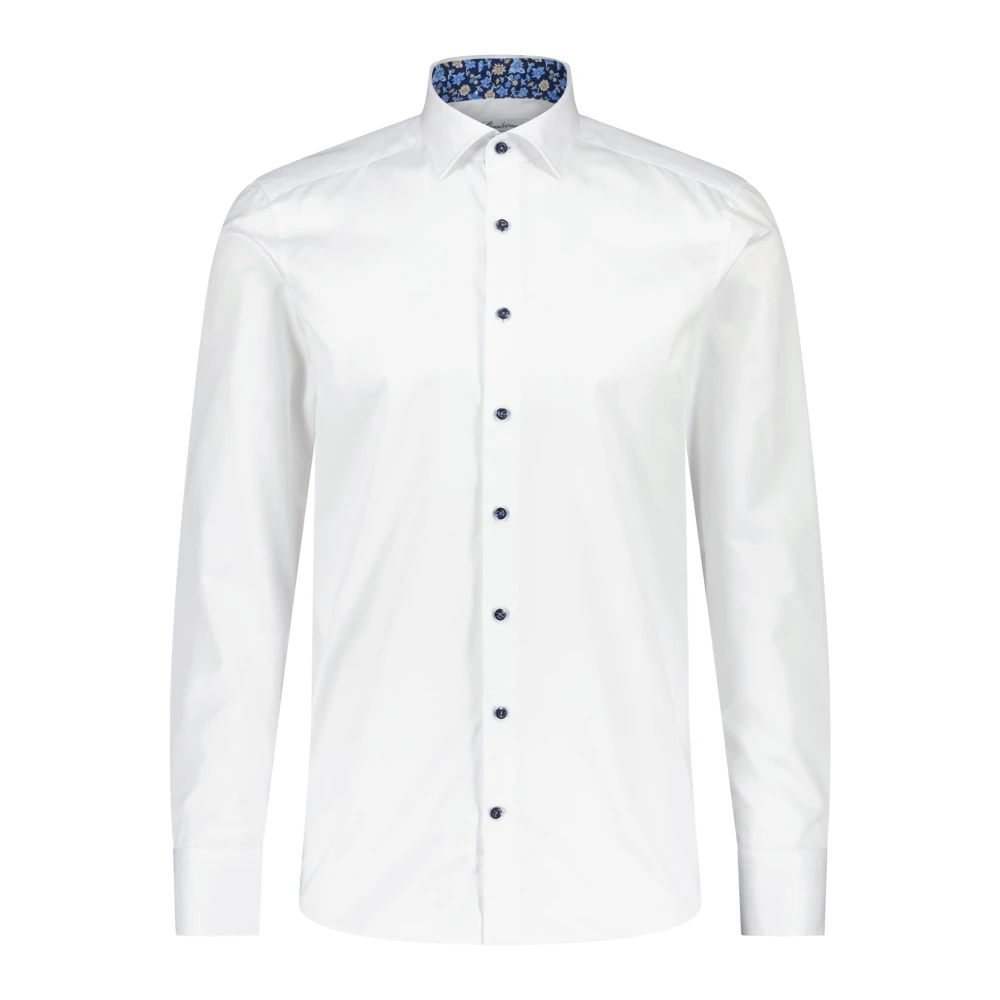 Stenströms Slim-Fit Overhemd van Dubbel Katoen White Heren