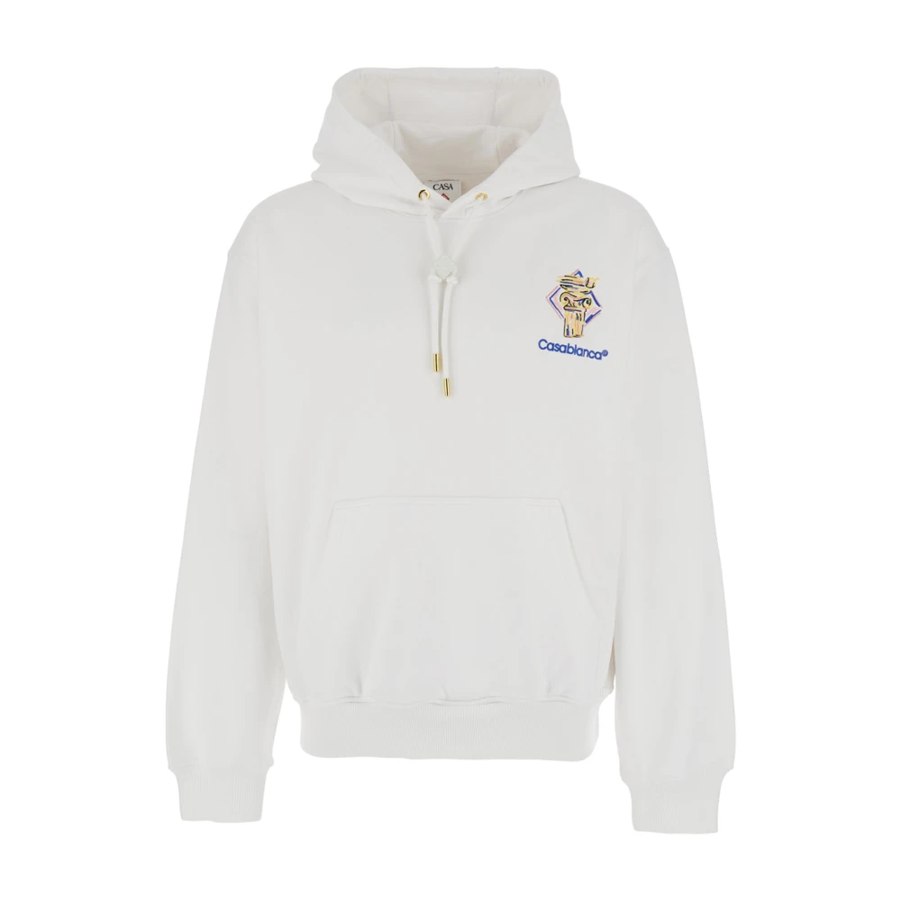Casablanca Witte Diamond Column Hoodie met Logo White Heren