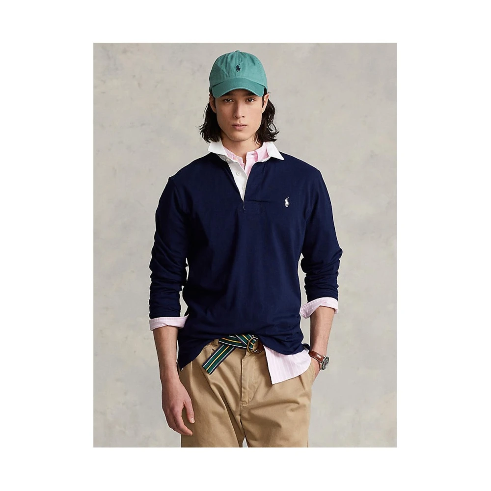 Ralph Lauren Blauw poloshirt met geborduurd logo Blue Heren