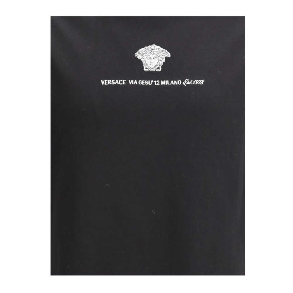 Versace Monochrome Monogram Katoenen T-shirt Black Heren