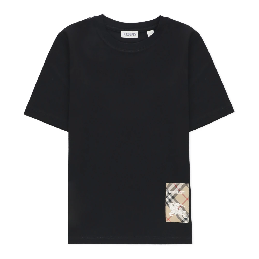 Burberry Barn Svart T-shirt med Logo Patch Black, Pojke