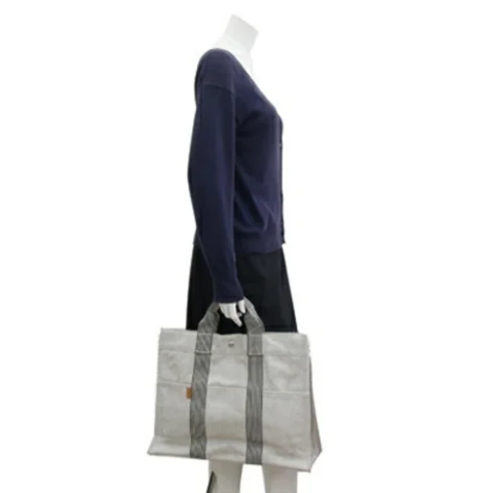 Hermès Vintage Pre-owned Canvas handbags Gray Dames