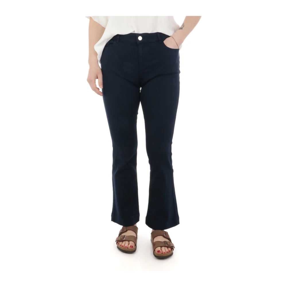 Nenette Stiliga Cropped Jeans Blue, Dam