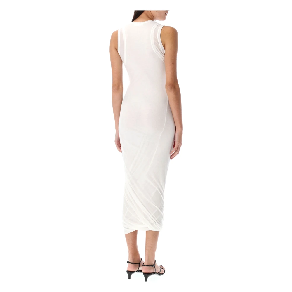 Jil Sander Mouwloze Gelaagde Midi Jurk White Dames