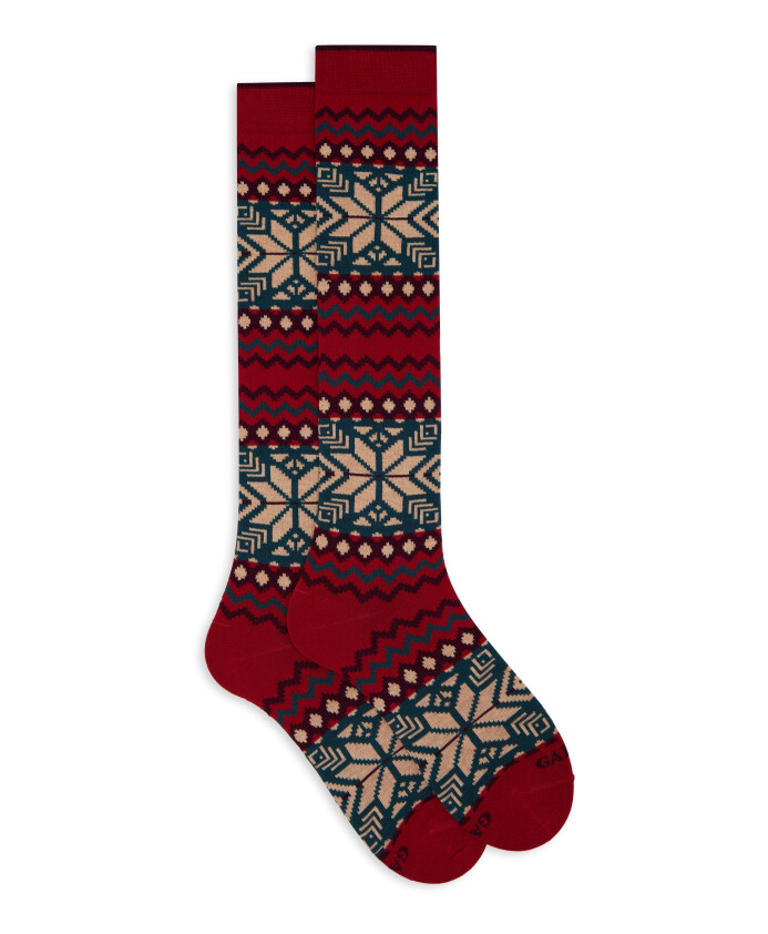 chaussettes-longues-en-coton-rouge-pour-femmes-avec-motif-de-noel-decoratif