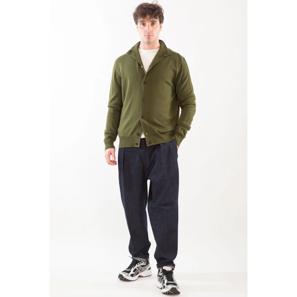 MC2 Saint Barth Lichte Merino Cardigan Green Heren
