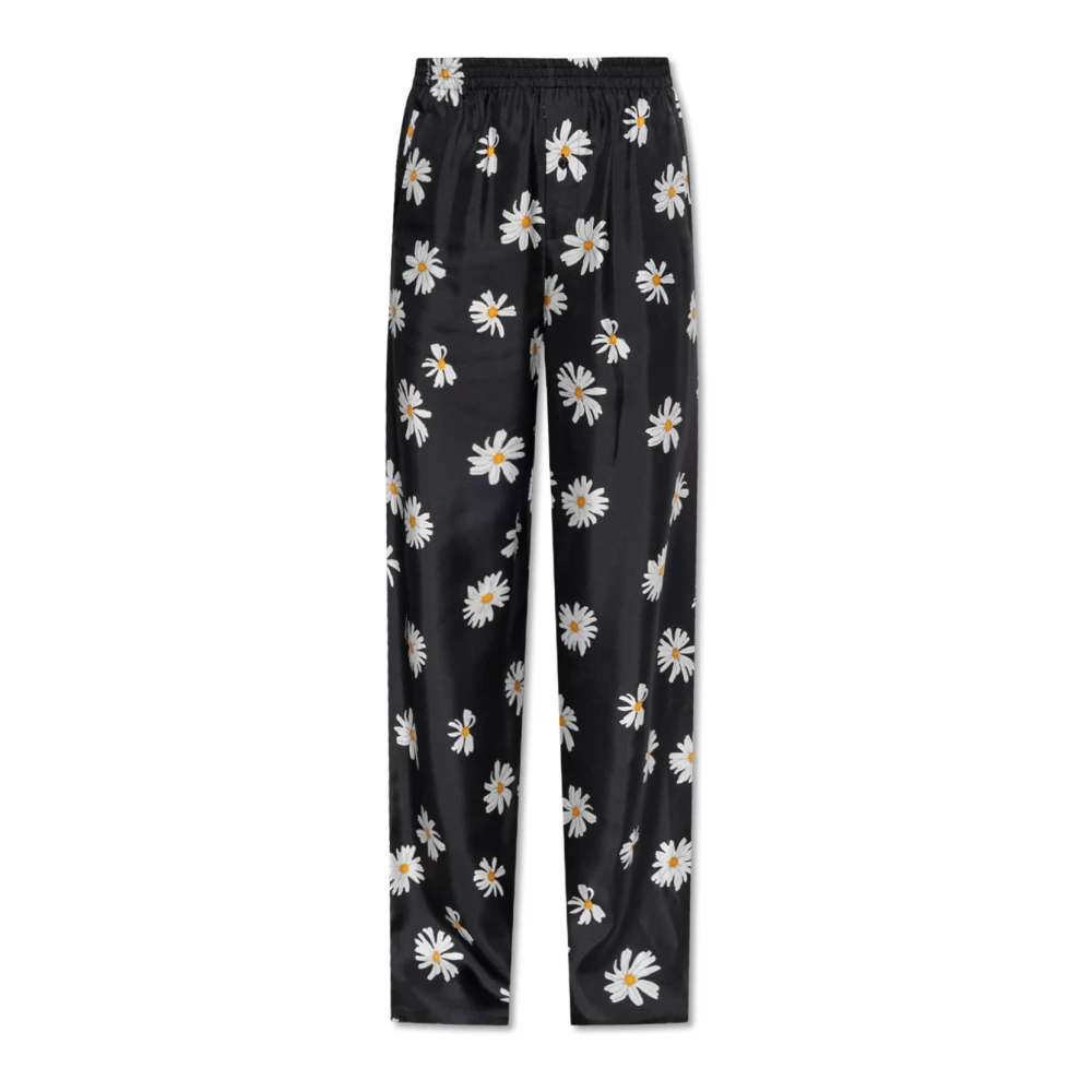 Moschino Women's Black Wide Trousers, S, Silk Trousers