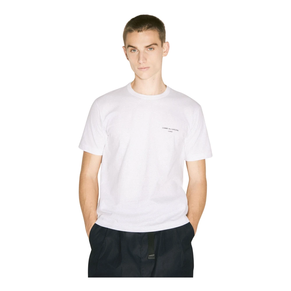 Comme des Garçons Katoenen Jersey Logo Print T-Shirt White Heren