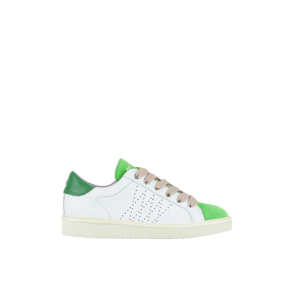 Panchic P01 Women's Lace-Up Shoe Leather Suede White-Magical Green-Powder Pink White, Dam