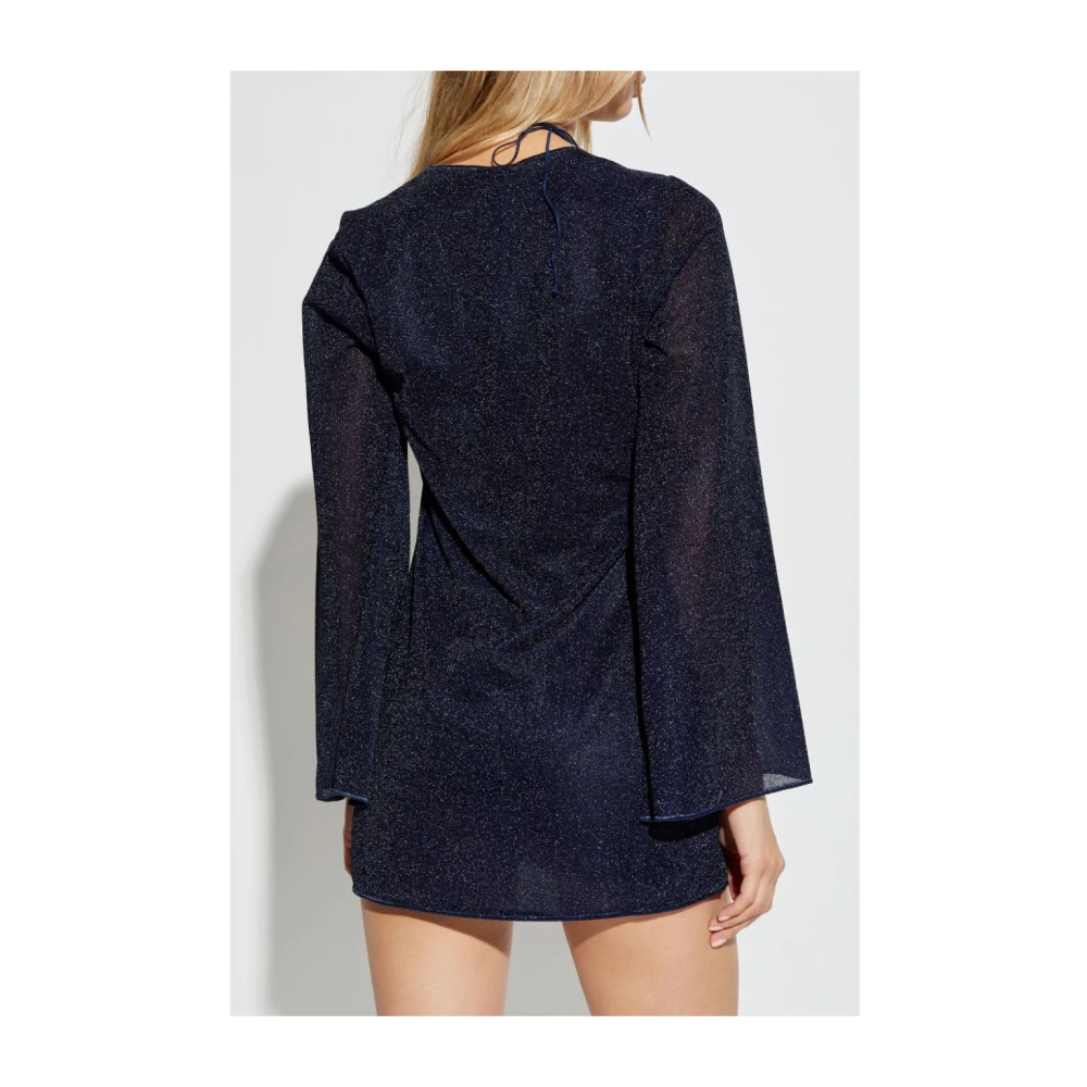 Oseree Blauwe Nacht Lurex Kaftan Jurk Blue Dames