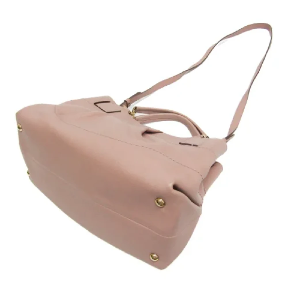Salvatore Ferragamo Pre-owned Leather shoulder-bags Beige Dames