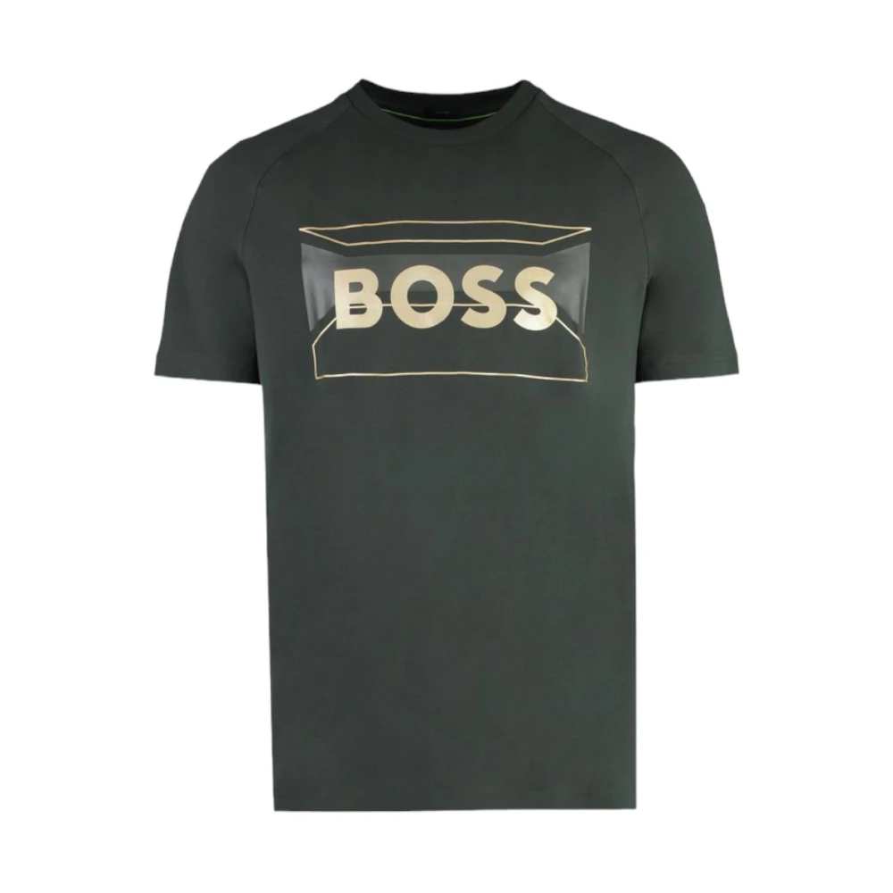 Boss Katoenen T-shirt Green Heren