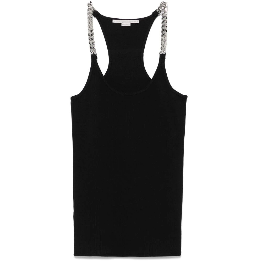Stella Mccartney Zwarte Mouwloze Racerback Top Black Dames