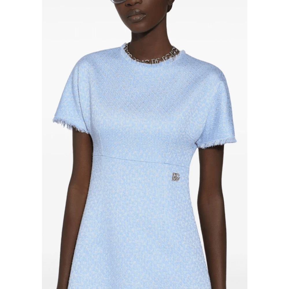 Dolce & Gabbana Hemelsblauwe A-Lijn Midi Jurk Blue Dames