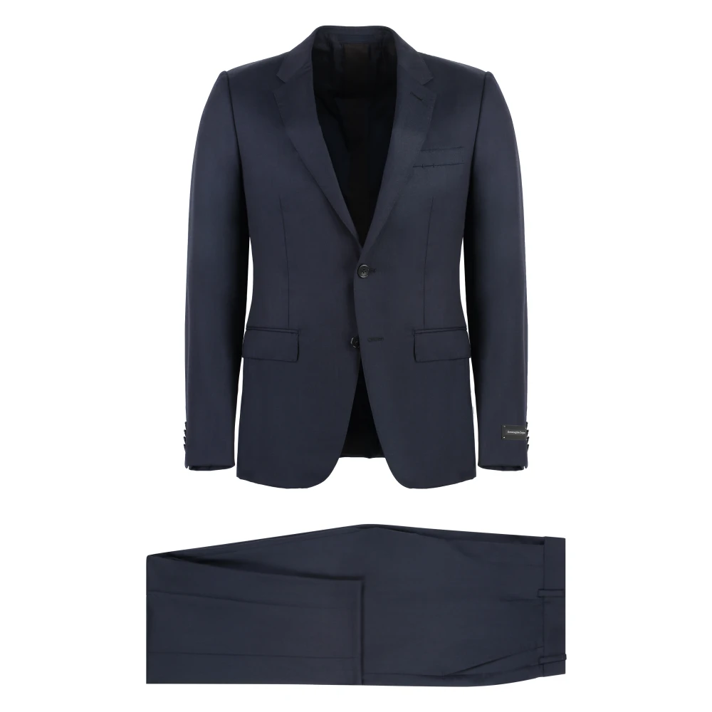 Ermenegildo Zegna Wol Zijde Pak Blue Heren