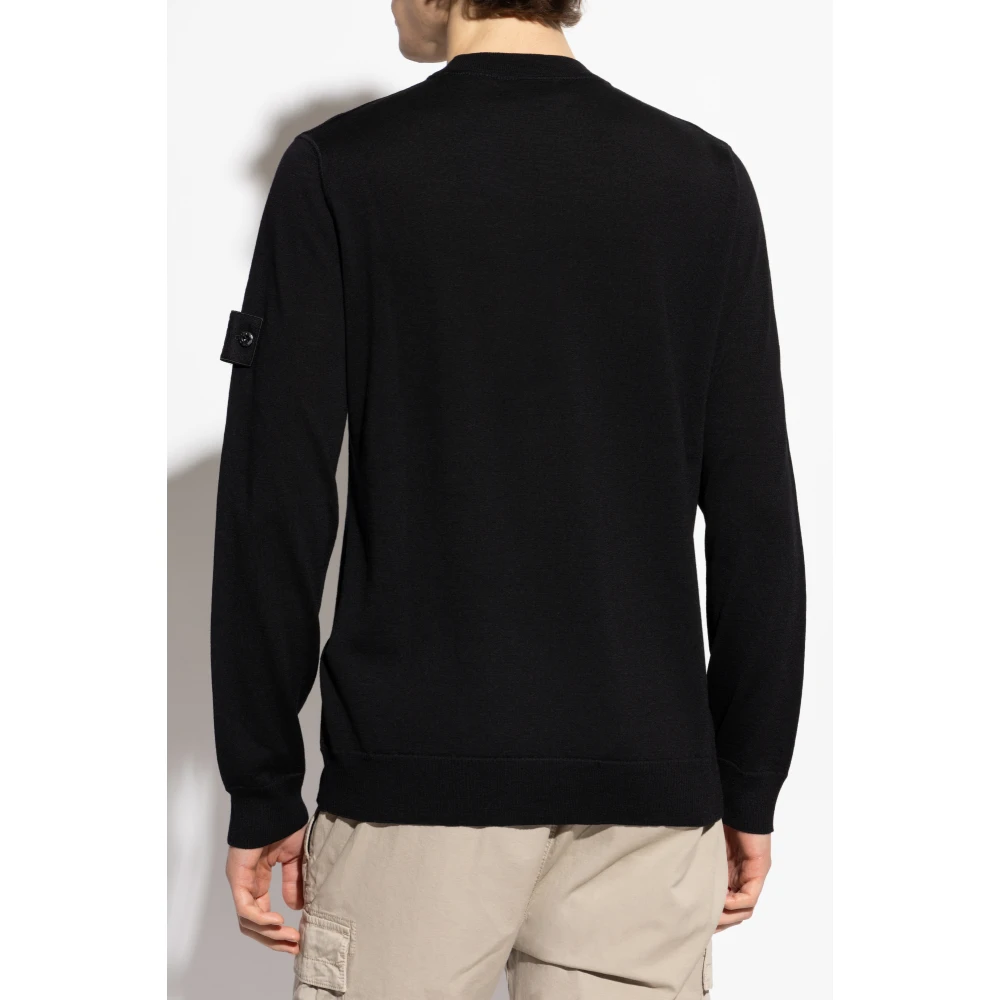Stone Island Wollen polo capsule Ghost Black Heren