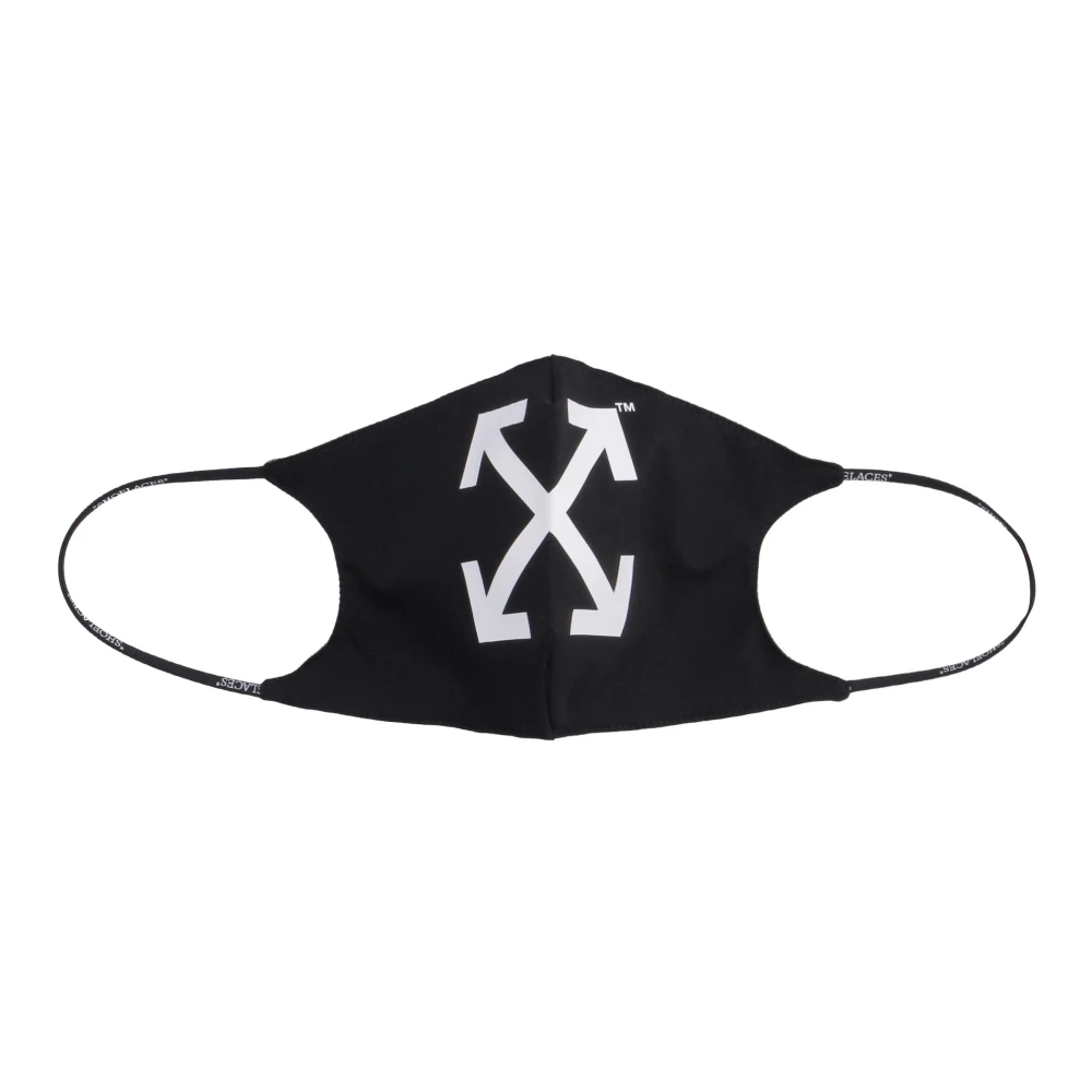 Off White Bedrukt katoenen masker Black Heren