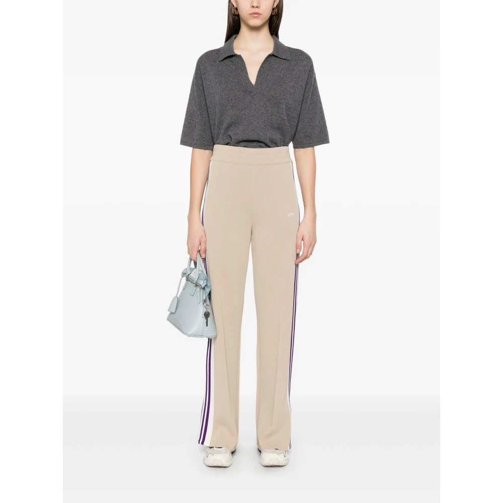 Autry Beige broek met borduursel en strepen Beige Dames