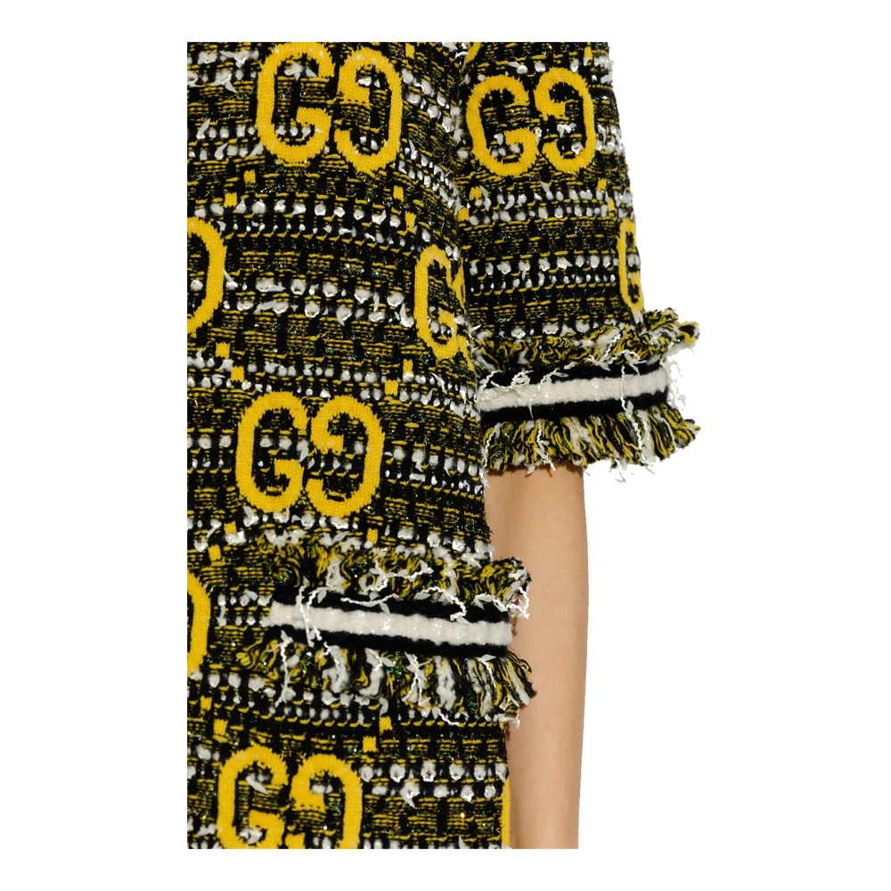 Gucci Tweed Mini Jurk met Monogram Black Dames