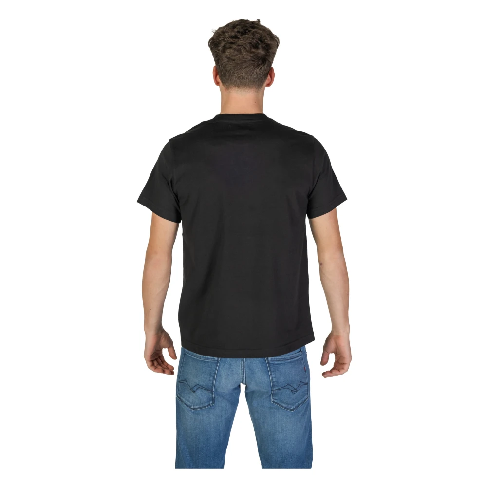 Replay Katoenen T-shirt korte mouwen lente zomer collectie Black Heren