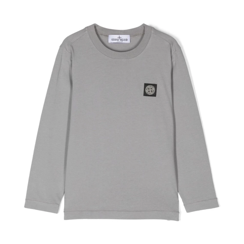 Stone Island Kompass Logo Långärmad T-shirt Gray, Pojke