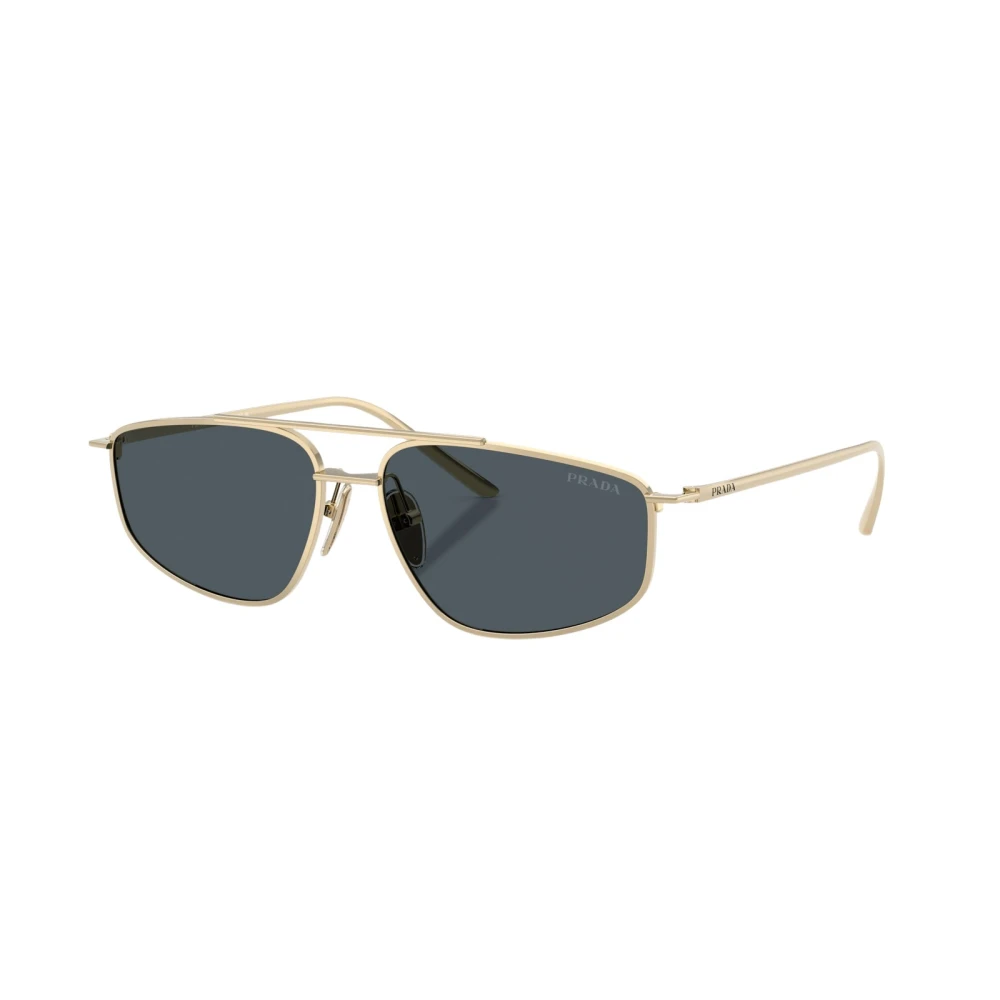 Prada Gold Aviator Metal Sunglasses In Pale - Image 3