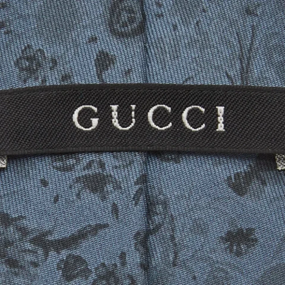 Gucci Vintage Pre-owned Silk home-office Blue Heren