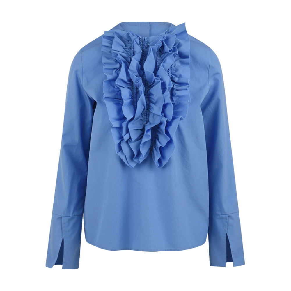 Douuod Woman Heldere Blauwe Poplin Overhemd Blue Dames