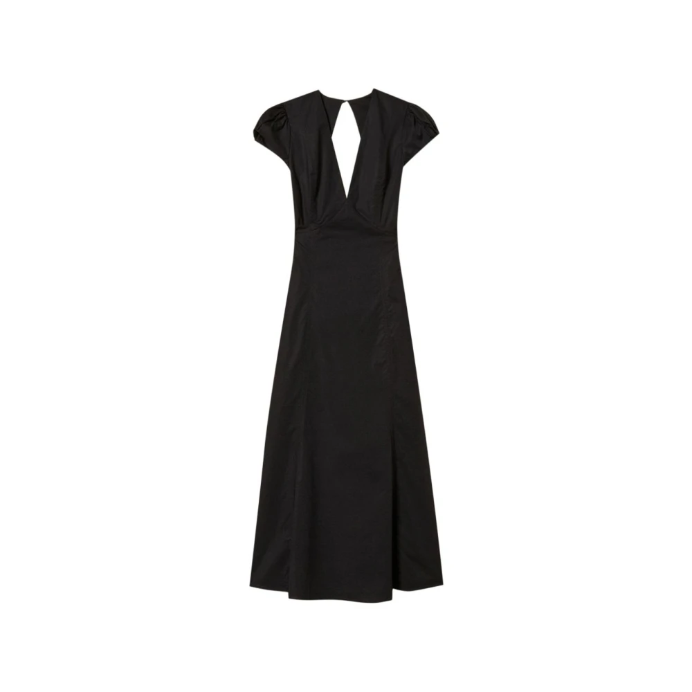 Twinset Women's Black Long Poplin Dress - Midi Dresses - Xl - Dresses