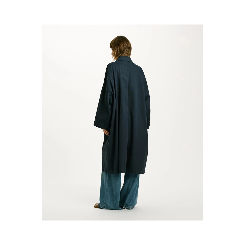 Momoni Oversized Trenchcoat in Marineblauw Blue Dames