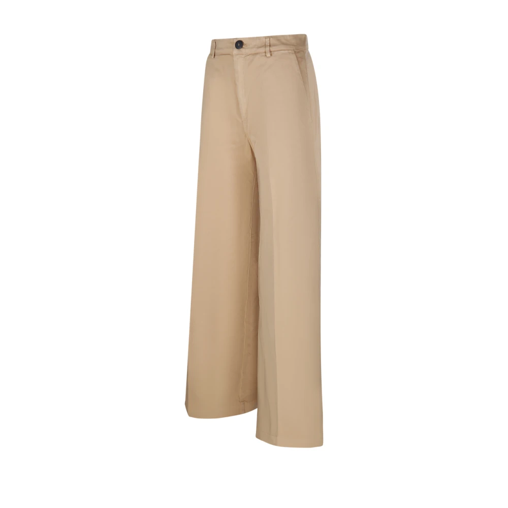 Forte Kameel Wide Leg Pant Brown Dames