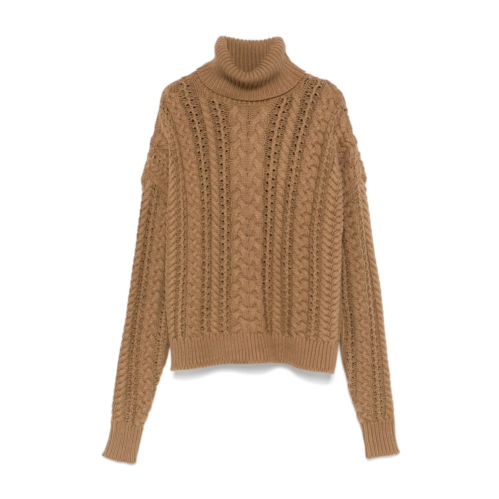 Ralph Lauren Brown Furqan Long Sleeve Pullover - Female - Turtlenecks - L - Knitwear