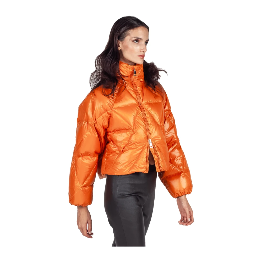 Liviana Conti Oranje Cropped Pufferjas Orange Dames