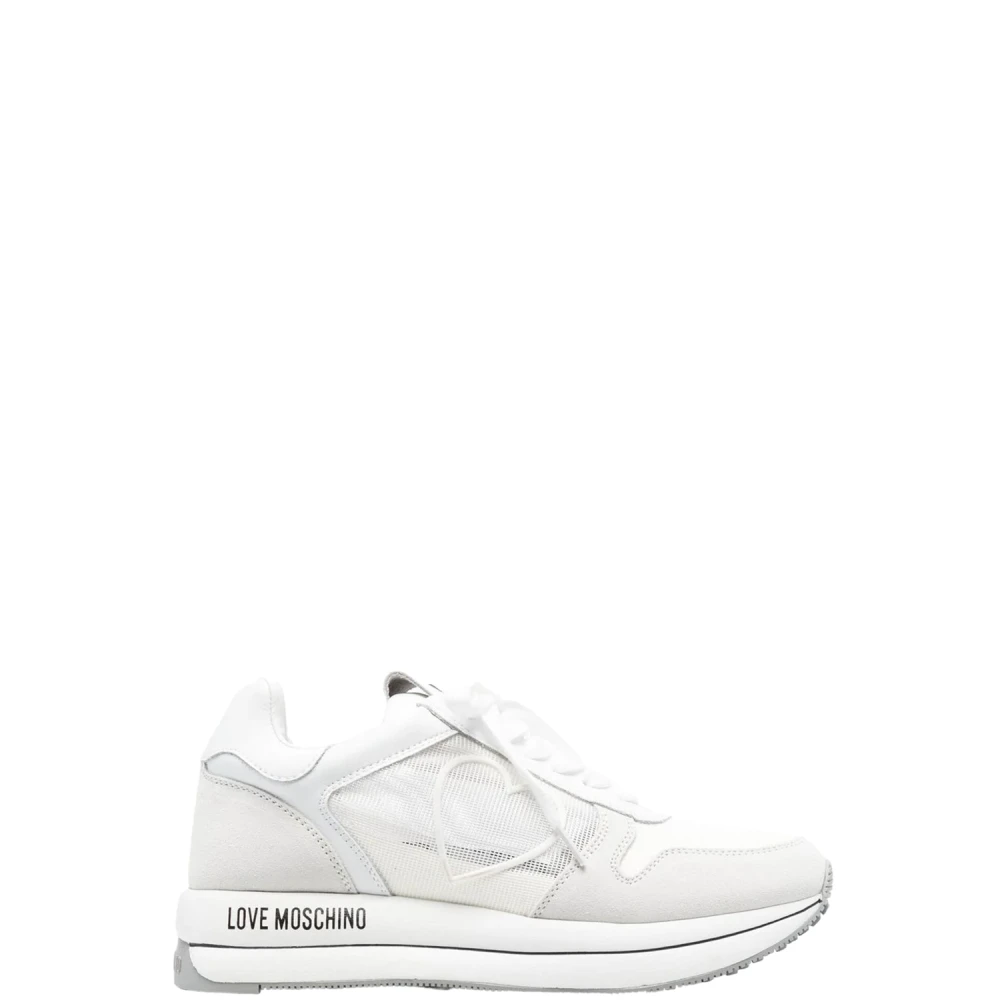 Love Moschino Modernt Statement Sneakers White, Dam