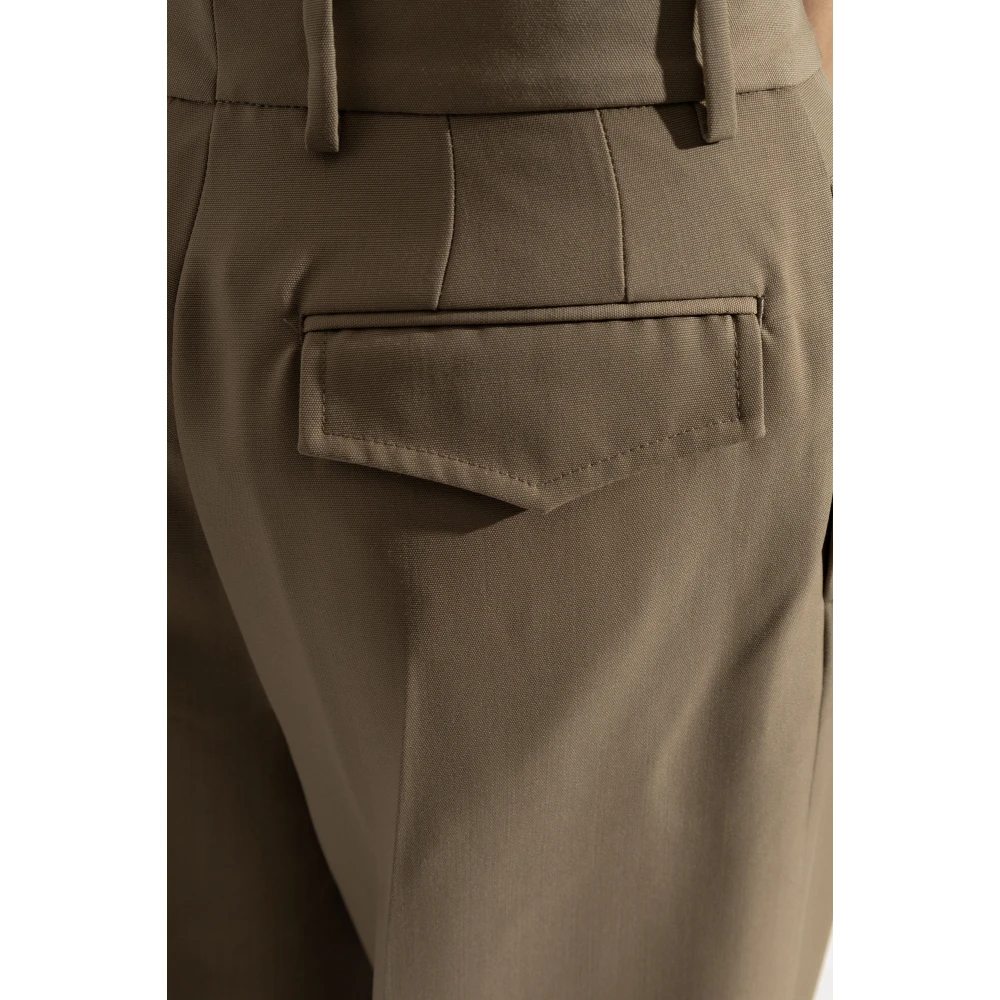 Officine Générale Wijde geplooide broek Beige Dames