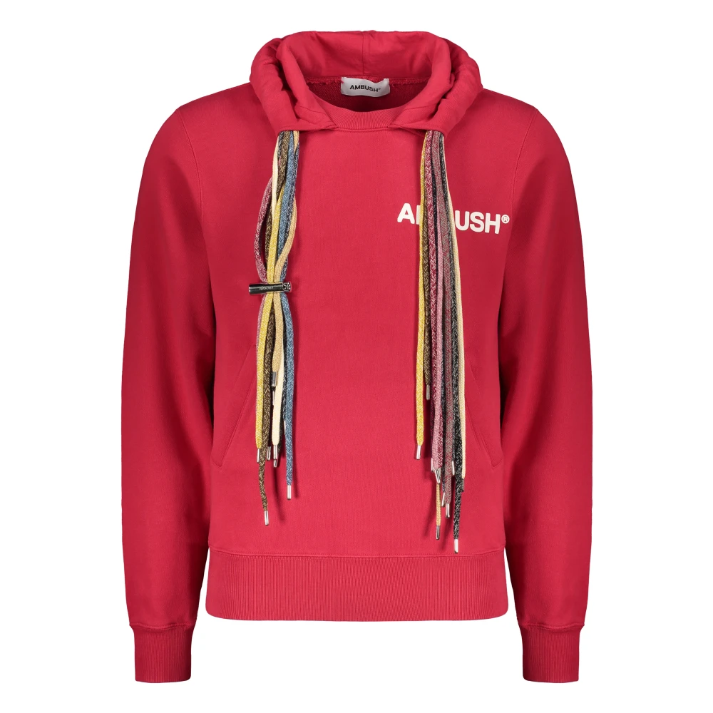 Ambush Hoodie met Ribgebreide Randen Red Heren