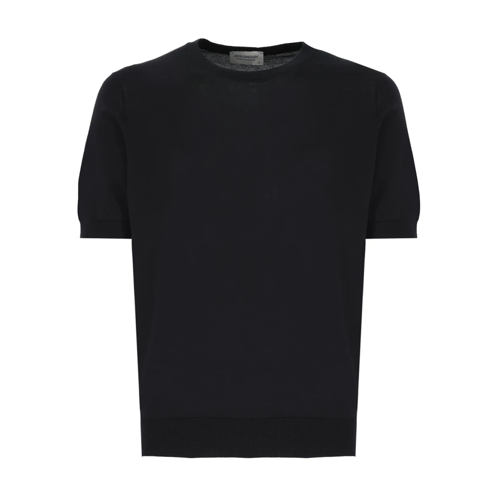 John Smedley Zwarte Katoenen T-shirt Kempton Black Heren
