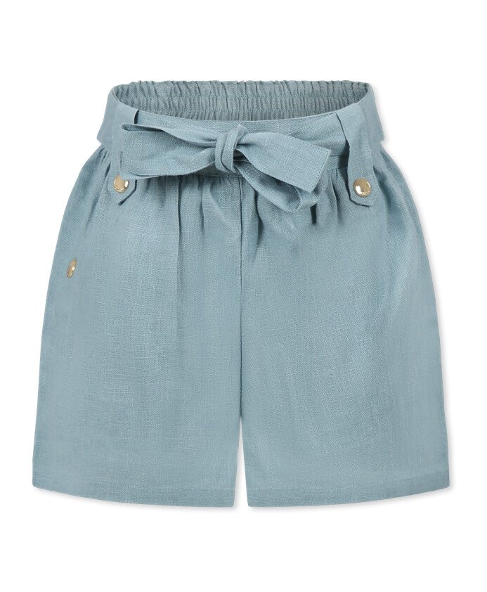 short-casual-en-lin-leger-bleu