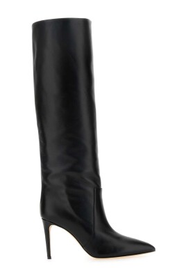 black-leather-heeled-boots