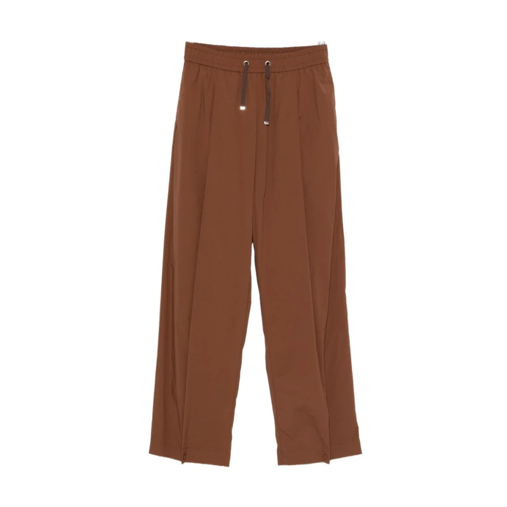 Herno Mujer Marrón - Pantalones Ligeros De Nailon Elástico - Trousers - S - Pantalones Ligeros De Nailon Elástico